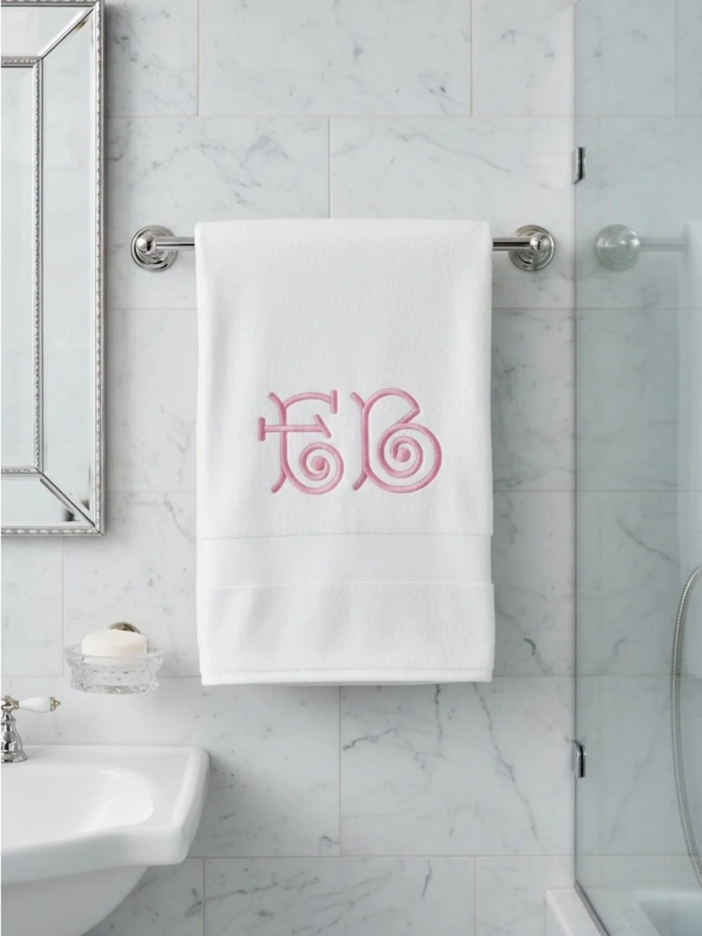 Personalized monogrammed Embroidered Towel your initials pick a design